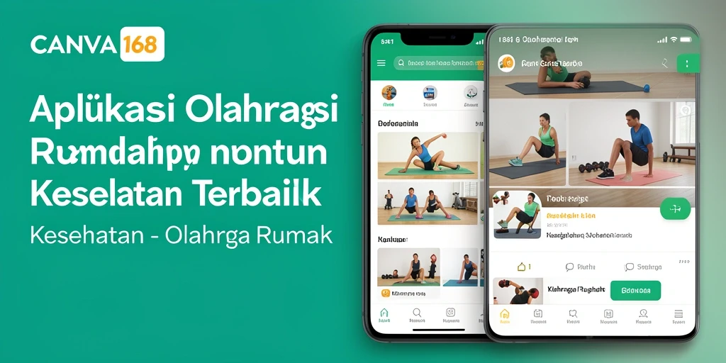 Tampilan antarmuka pengguna CANVA168 untuk latihan olahraga rumah.