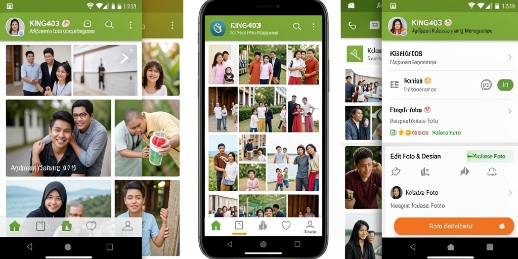 Tampilan antarmuka KING403 untuk membuat kolase foto yang menarik.
