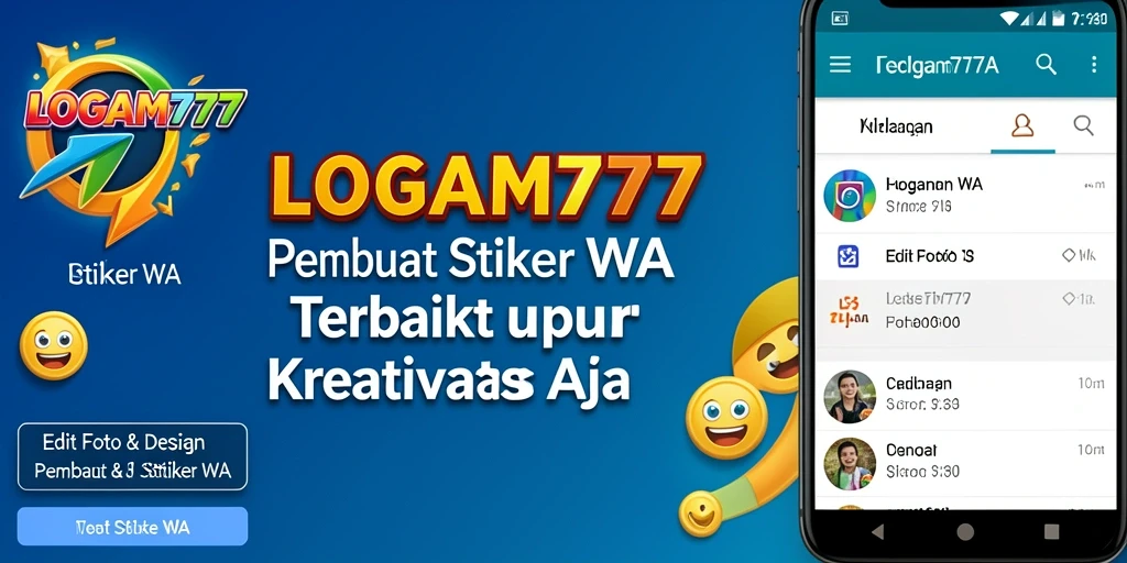 Tampilan antarmuka LOGAM777 yang menarik untuk pembuat stiker WA.