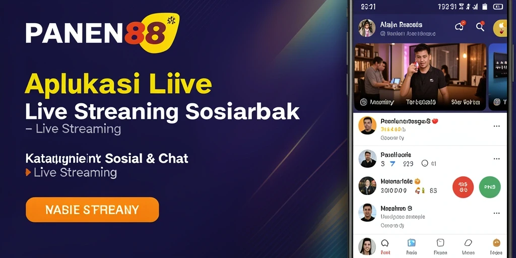 Antarmuka aplikasi PANEN88 saat streaming langsung dengan interaksi pengguna.