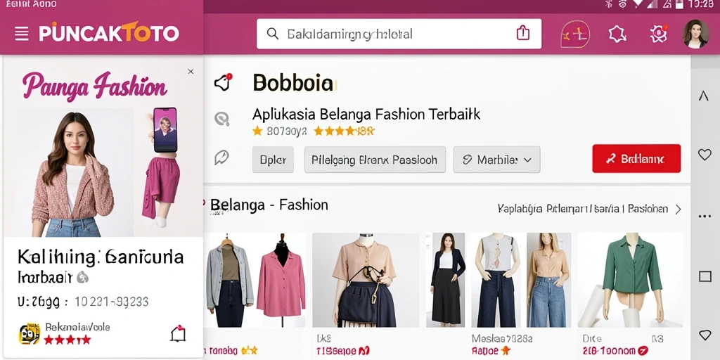 Antarmuka aplikasi PUNCAKTOTO yang menarik dan mudah digunakan.