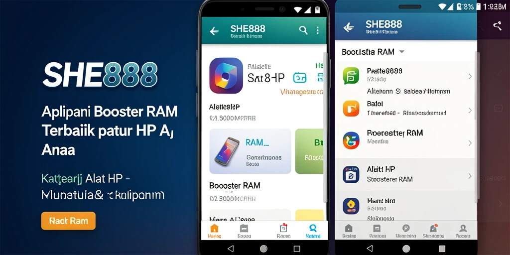 Antarmuka SHE888 yang intuitif untuk mengelola RAM dengan mudah.