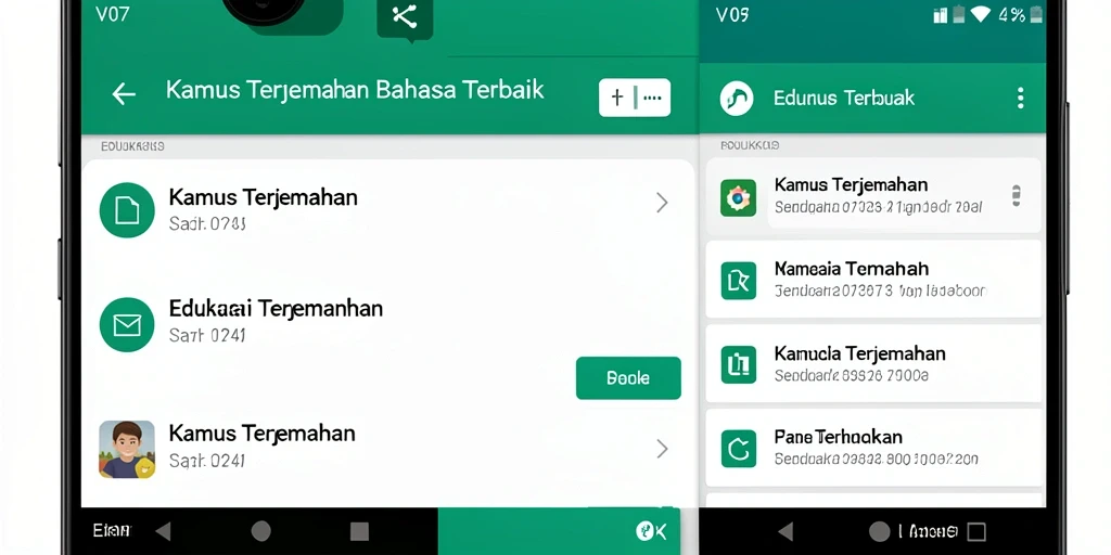 Antarmuka pengguna V07 yang intuitif dan informatif untuk Kamus Terjemahan.