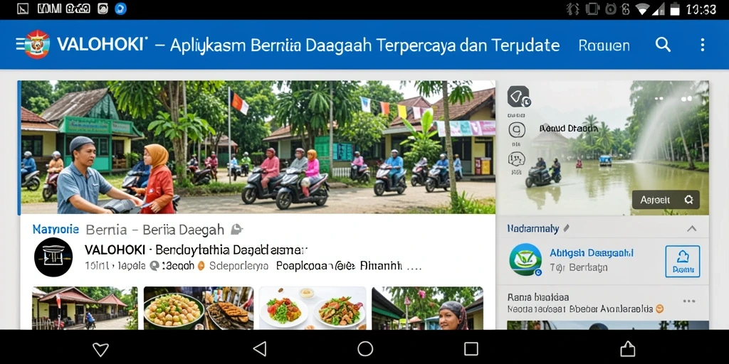Tampilan antarmuka VALOHOKI yang informatif dan menarik untuk berita daerah.