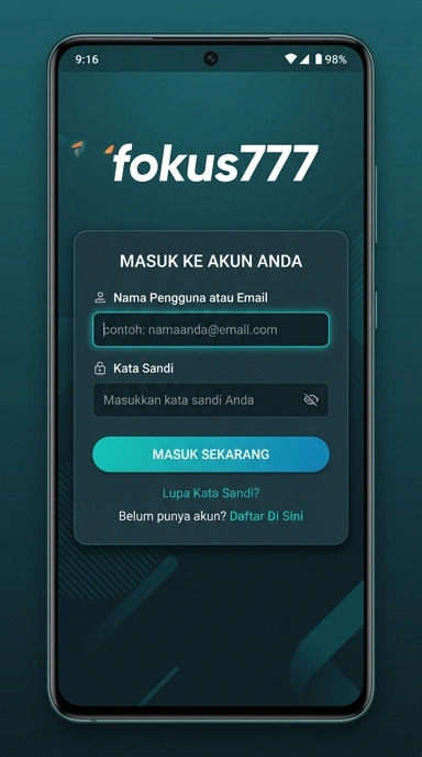 Masuk Akun Fokus777 untuk Pengguna Android