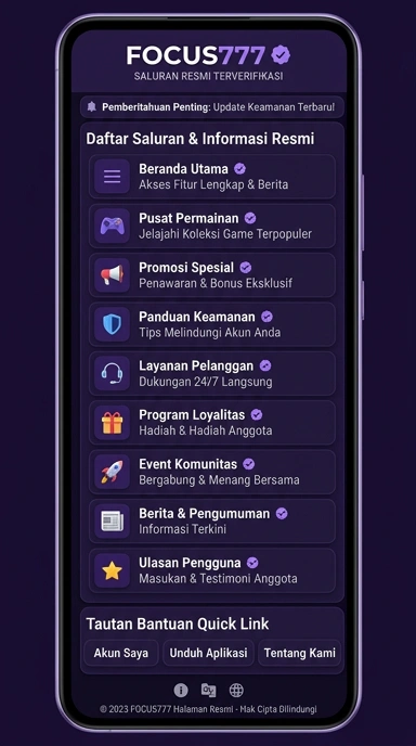 Kanal Resmi Fokus777 untuk Pengguna Android Indonesia